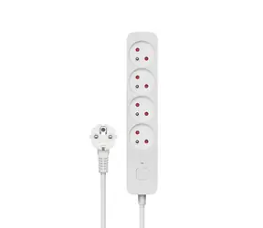 Savio LZ-08 Verlängerungskabel 4 Steckdosen 3M weiß / Schalter 