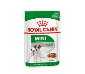 Royal Canin Mini Adult in Soße 12 x 85 g / Beutel für Hunde / Hunde kleiner Rassen (1-10 kg) / von 10 Monaten bis 12 Jahren