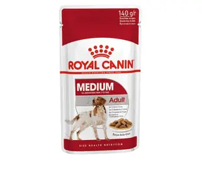 Royal Canin Medium Adult in Sauce 10 x 140 g / Beutel für Hunde / Hunde mittlerer Rassen (11-25 kg) / 12 Monate bis 10 Jahre