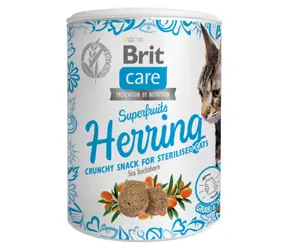 Brit Care Cat Snack Superfruits Herring 100 g / Knuspriger Leckerbissen mit Hering und „Superfruits“ - mit Sanddorn
