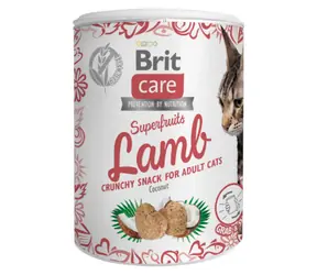 Brit Care Cat Snack Superfruits Lamm 100 g / Knuspriger Leckerbissen mit Lamm und „Superfruits“ - mit Kokosnuss