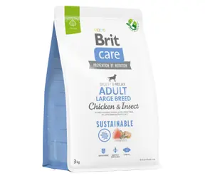 Brit Care Dog Sustainable Adult Large Breed Chicken & Insect 3 kg / Alleinfuttermittel für Hunde / große Rassen (über 25 kg)
