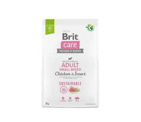 Brit Care Dog Sustainable Adult Small Breed Chicken & Insect 3 kg / Komplettes Hundefutter / kleine Rassen (1-10 kg)