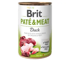 Brit Pâté & Meat Duck 400 g / Dose für Hunde / 70 % Ente und Huhn / Reine Fleischpastete mit Innereien- und Fleischstücken