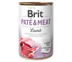 Brit Pâté & Meat Lamb 400 g / Dose für Hunde / 70 % Lamm und Huhn / Reine Fleischpastete mit Innereien- und Fleischstücken