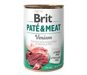 Brit Paté & Meat Wild 400 g / Dose für Hunde / 70 % Wild und Huhn / Reine Fleischpastete mit Eingeweidestücken und Fleisch