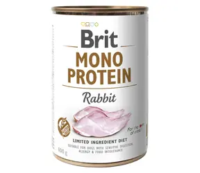 Brit Mono Protein Rabbit 400 g / Dose für Hunde / 100 % reines Kaninchenprotein
