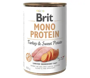 Brit Mono Protein Truthahn & Süßkartoffel 400 g / Dose für Hunde / 100 % reines Truthahnprotein