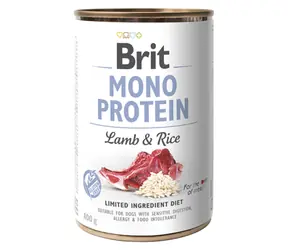 Brit Mono Protein Lamb & Brown Rice 400 g / Dose für Hunde / 100 % reines Lammprotein mit Reis