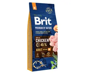 Brit Premium by Nature Adult M 15 kg / Alleinfuttermittel für Hunde / ausgewachsene Hunde mittelgroßer Rassen (10-25 kg)