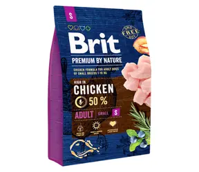 Brit Premium by Nature Adult S 3 kg / Alleinfuttermittel für Hunde / ausgewachsene Hunde kleiner Rassen (bis 10g)