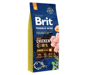 Brit Premium by Nature Junior M 15 kg / Alleinfuttermittel für Hunde / 1-12 Monate / Hunde mittelgroßer Rassen (10-25kg)