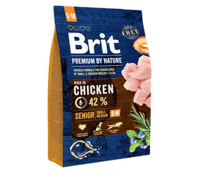 Brit Premium by Nature Senior S+M 3 kg / Komplettes Hundefutter / für ältere Hunde (über 7 Jahre) / 1-25 kg
