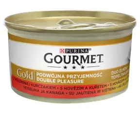 PURINA GOURMET GOLD Rind und Huhn 85 g / Dosenfutter für Katzen