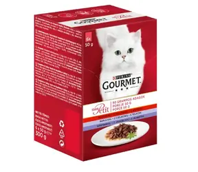 PURINA GOURMET Mon Petit Meat Mix - Thunfisch in Saft 6x 50 g / Beutel für Katzen