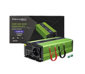 Qoltec 51941 Monolithischer Spannungswandler und Batterieladegerät / 600W / 1200W / Eingang 12V / 1 x 230V / 1x USB