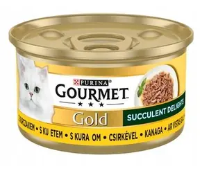 PURINA GOURMET GOLD Succulent Delights Huhn 85 g / Dosenfutter für Katzen / mit Huhn