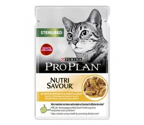 PURINA Pro Plan Cat Sterilised Chicken 85 g / Beutel für Katzen / kastriert