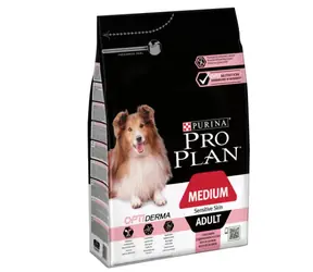 PURINA ProPlan Dog Adult Medium Sensitive Skin Lachs 3 kg / für erwachsene Hunde / mittelgroße Rassen / empfindliche Haut und Fell