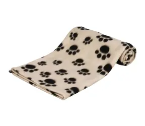 TRIXIE 37191 Fleecedecke BEANY 100x70cm - beige mit schwarzen Füßen