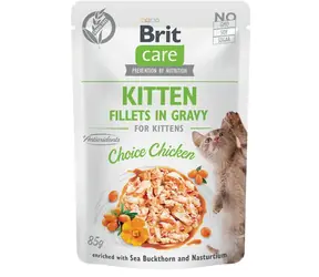 Brit Care Cat Kitten Choice Pouch - Hühnerschnitzel in Sauce 85 g / Beutel für Kätzchen