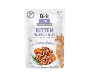 Brit Care Cat Kitten Savory Salmon Pouch - Lachs in Sauce 85 g / Beutel für Kätzchen