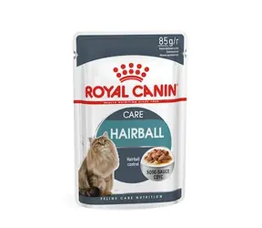 Royal Canin Hairball Care Nassfutter für Katzen, Brocken in Soße, 12 x 85 g / Beutel für Katzen / Ausscheidung von Haarbüscheln