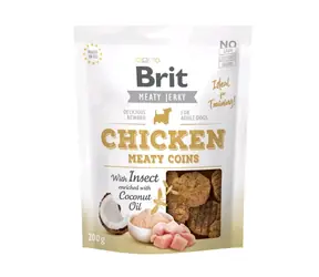 Brit Jerky Chicken mit Insect Meaty Coins 200g / Trockenfleisch-Leckereien