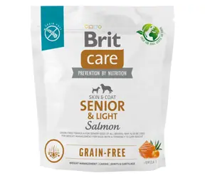 Brit Care Dog Grain-Free Senior&Light Lachs 1 kg / Granulat für Hunde / hochwertiges Fell und hochwertige Haut