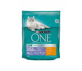 PURINA One Bifensis Coat & Hairball Chicken 800 g / Futter für ausgewachsene Katzen / mit Huhn
