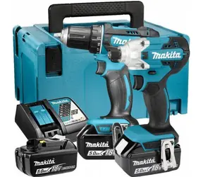 Makita DLX2339JX1 / Makita Akku-Werkzeugset / 2x 18V | 5,0 Ah / Ladegerät / Gehäuse