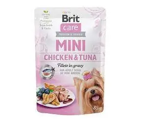 Brit Care Mini Hähnchen- und Thunfischfilets in Soße 85 g / Beutel für Hunde