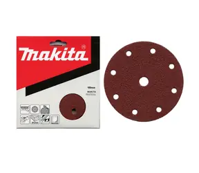 Makita P-31946 / Schleifpapier für Holz | Metall | Stein / Körnung 100 / Durchmesser 150 mm / 9 Löcher / 10 Stk