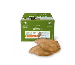 Whimzees Veggie-Ohr L 18x60g / Zahnpflege-Leckerlis für Hunde