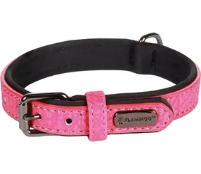 Flamingo Leza Halsband mit Neoprenpolsterung rosa XS/S