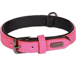 Flamingo Leza Halsband mit Neoprenpolsterung rosa S/M