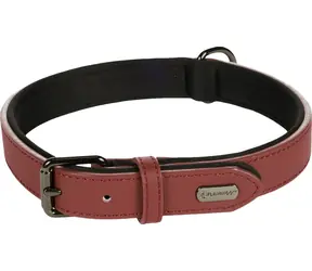 Flamingo Binti Lederhalsband mit Neopren rot L