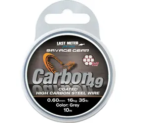 Savage Gear Lanko Carbon49 0,60 mm 16 kg 35 lb 10 m beschichtetes Grau