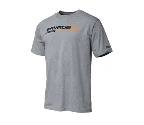 Savage Gear Signature Logo T-Shirt Grau Melange XL