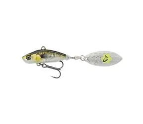 Savage Gear Wobbler 3D Sticklebait Tailspin 8cm 18g Sinking Green Silver Ayu