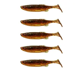 Savage Gear Gummiköder Fat Minnow T-Tail 10,5 cm 11 g Motoröl UV 5 Stück