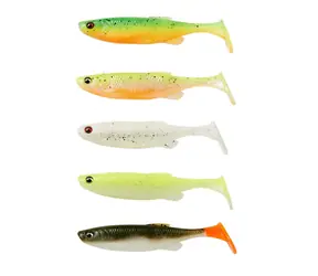 Savage Gear Gummiköder Fat Minnow T-Tail 7,5 cm 5 g Dark Water Mix 5 Stück