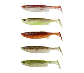 Savage Gear Gummiköder Fat Minnow T-Tail 9 cm 7 g Klarwassermischung 5 Stück