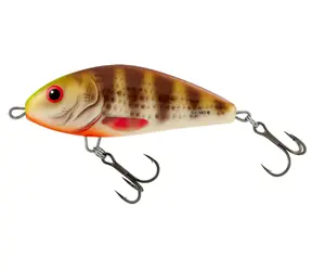 Salmo Wobler Fatso schwimmender 12 cm großer gefleckter brauner Barsch