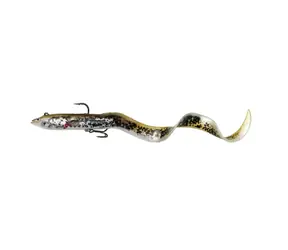 Savage Gear Gummiköder 4D Echter Aal 20 cm 38 g Olive Pearl PHP