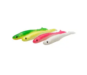 Savage Gear Gummiköder Slender Scoop Shad 9 cm 4 g Dark Water Mix 4 Stück