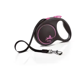 Flexi Black Design L 5m/50kg rosa / Leine