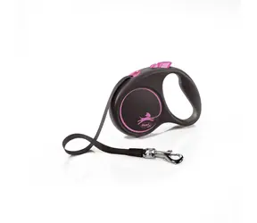 Flexi Black Design S 5m/15kg rosa / Leine