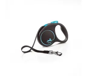 Flexi Black Design S 5m/15kg hellblau / Leine