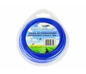 GEKO Rasenmäherschnur blau 2,4 mm 10 m / Sternprofil / Nylon 